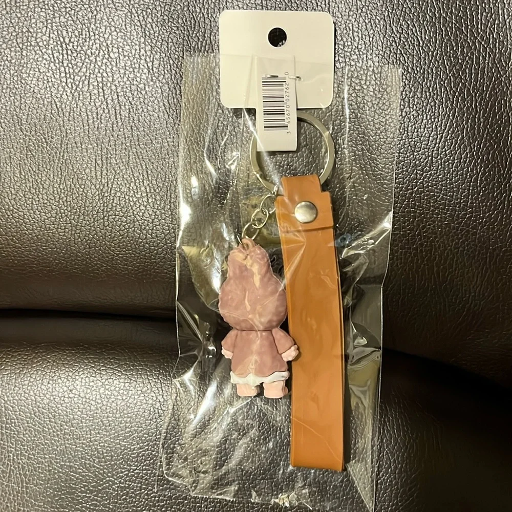 Brown Keychain Key Fob – Monster Bunny Hoodie Design NEW